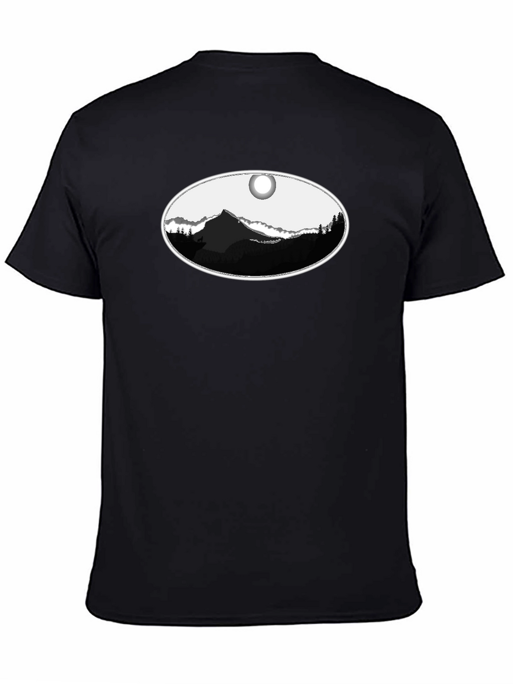 Mountain Oval Graphic Tee - Black
