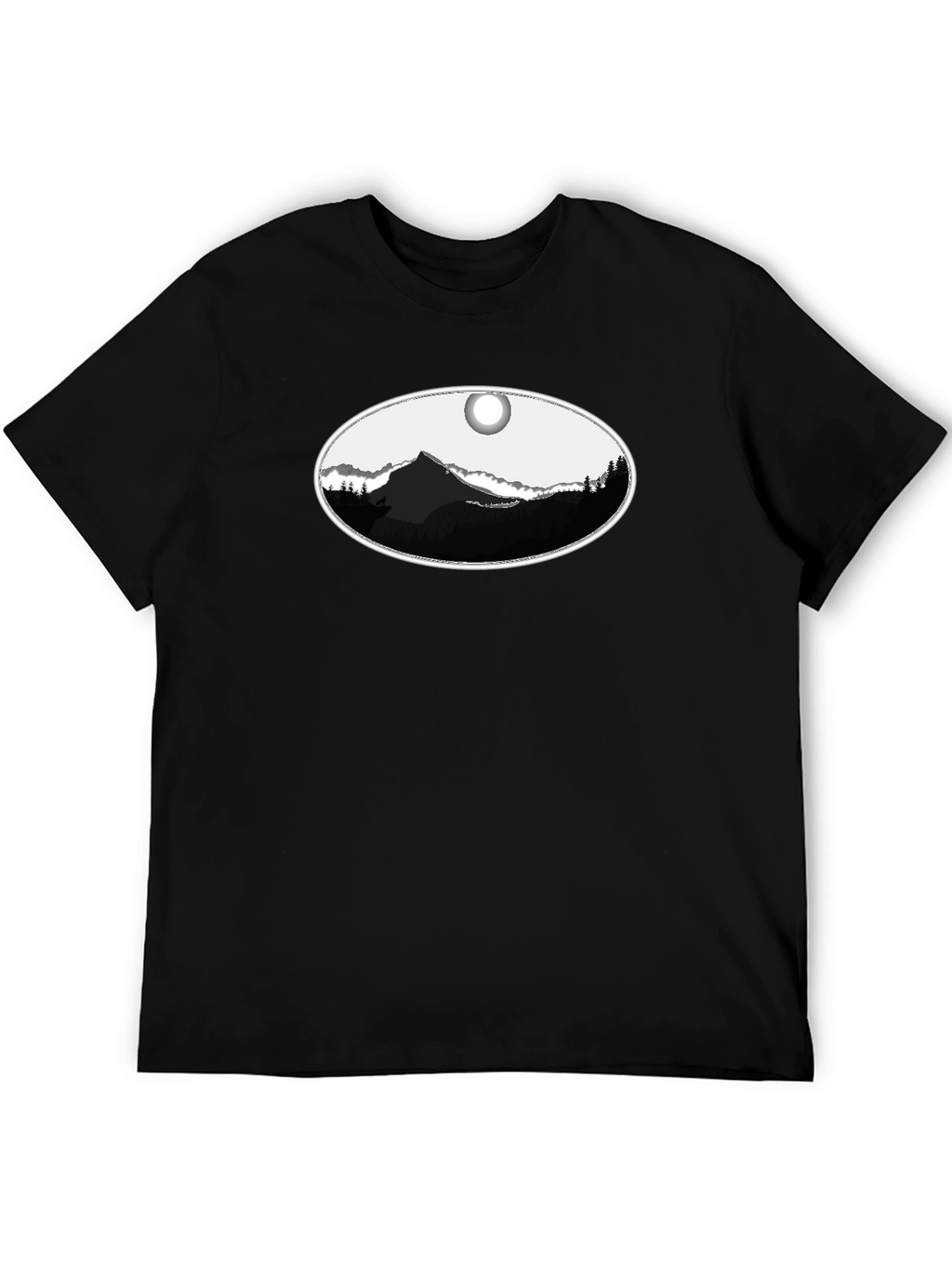 Mountain Oval Graphic Tee - Black