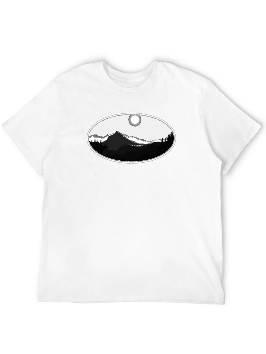 Mountain Oval Graphic Tee - Black