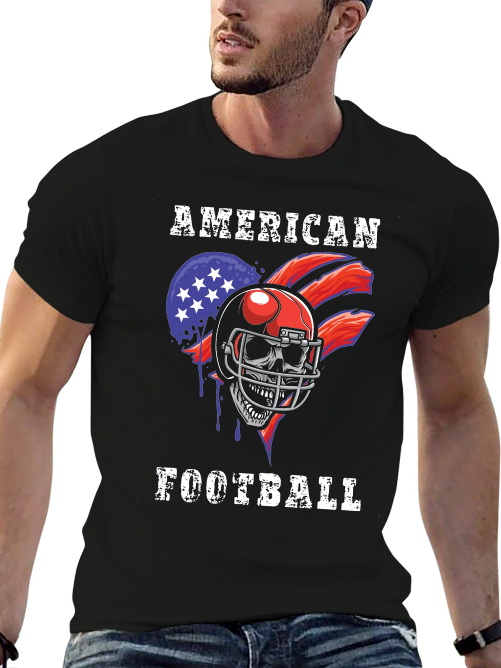 American Football Skull T-Shirt
