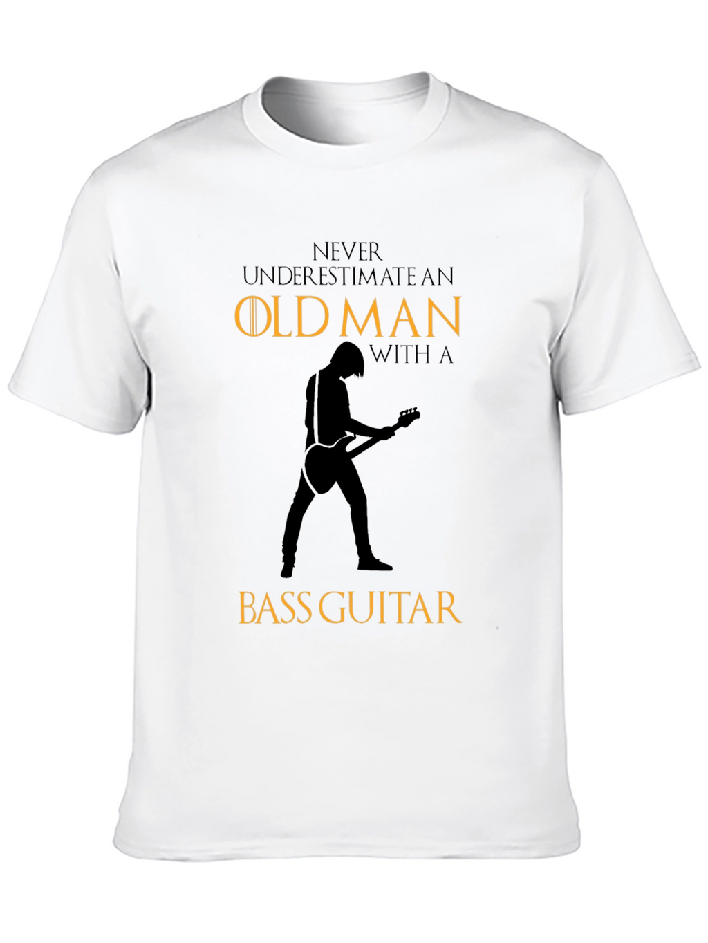 Old Man Bass Guitar Graphic T-Shirt