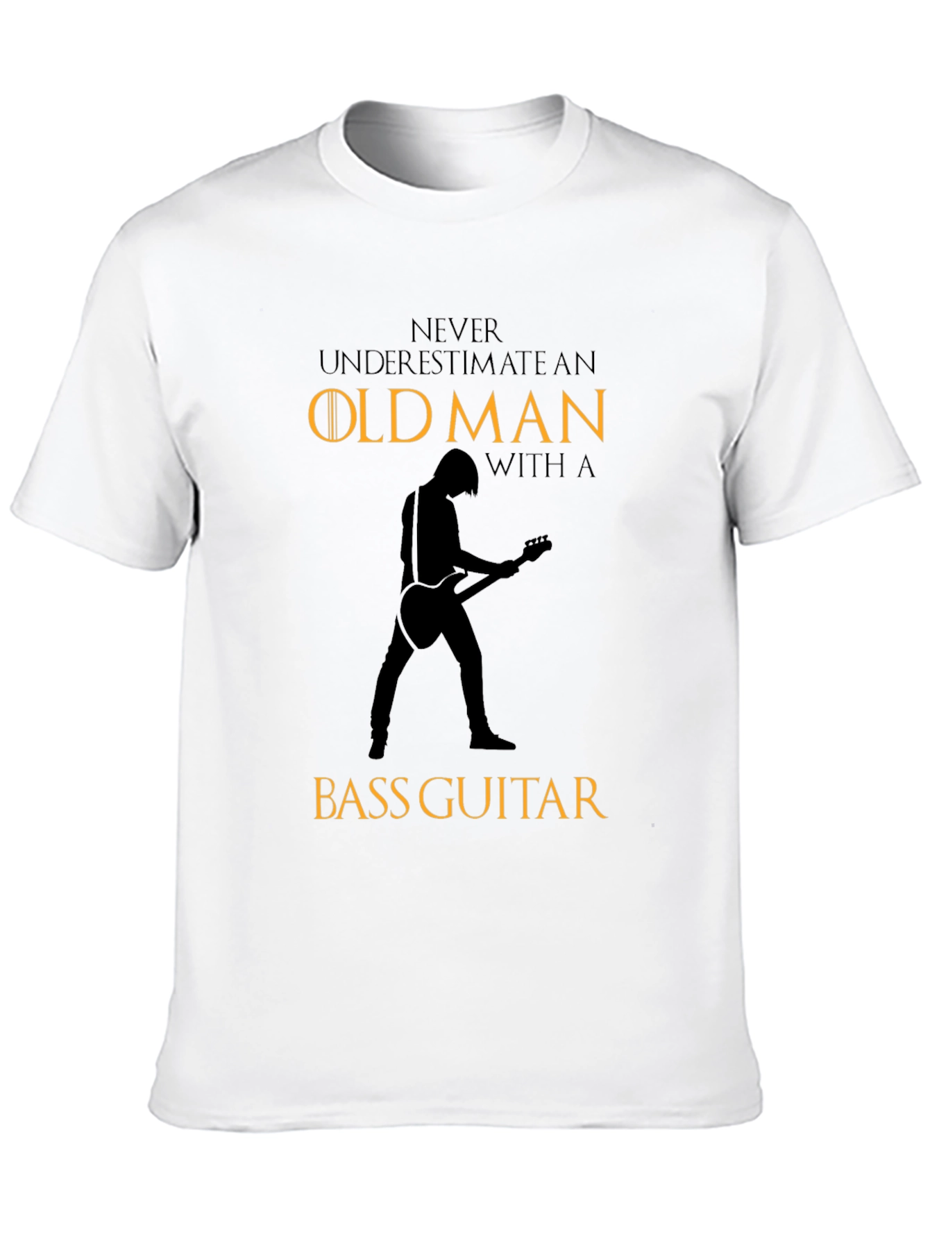 Old Man Bass Guitar Graphic T-Shirt