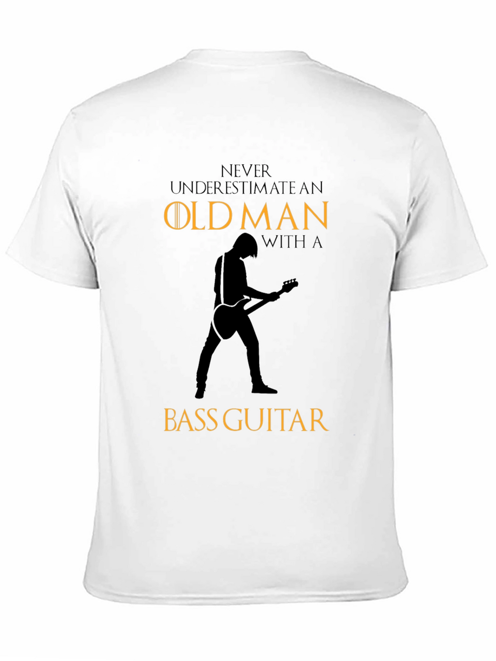 Old Man Bass Guitar Graphic T-Shirt