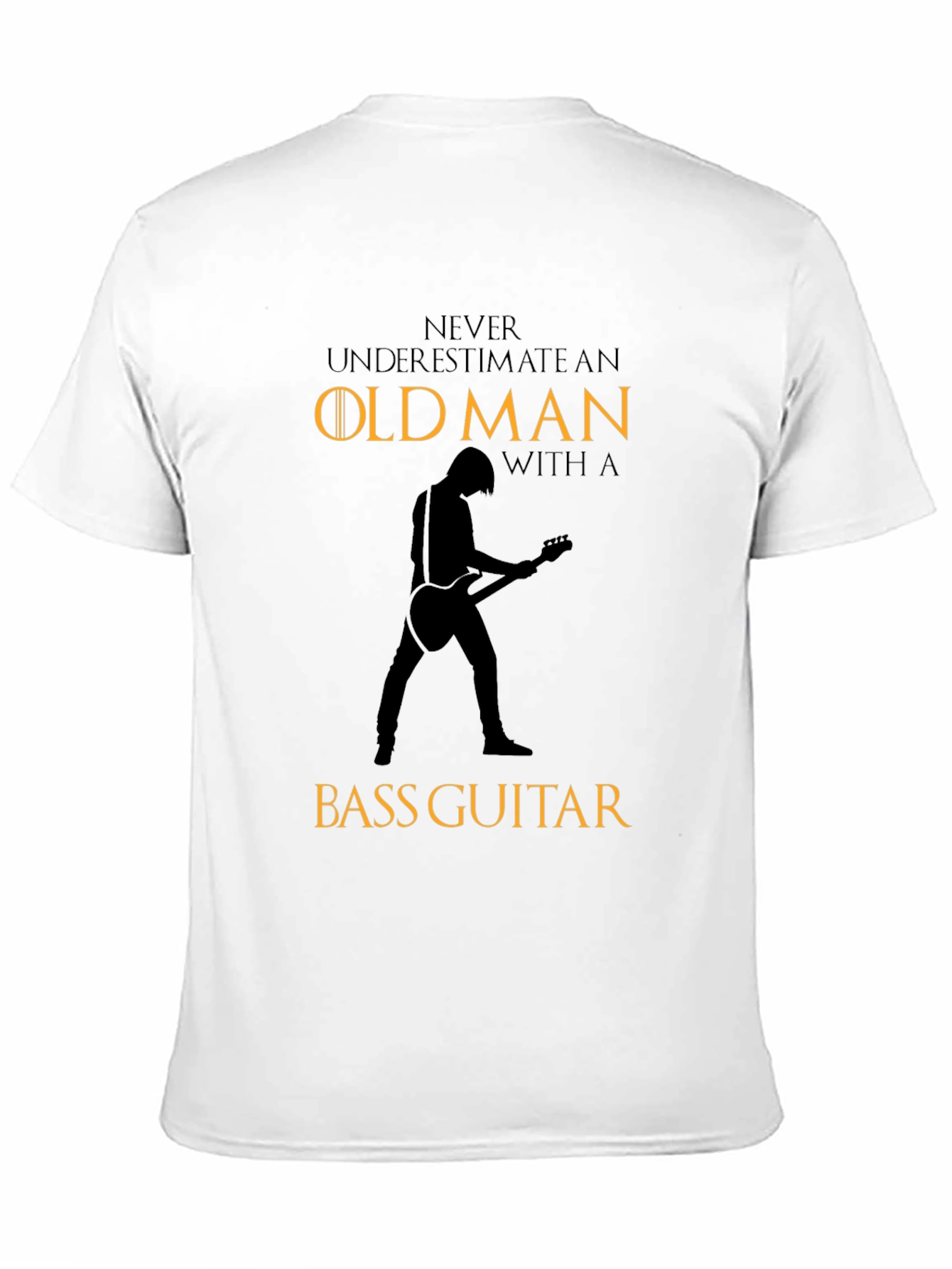Old Man Bass Guitar Graphic T-Shirt