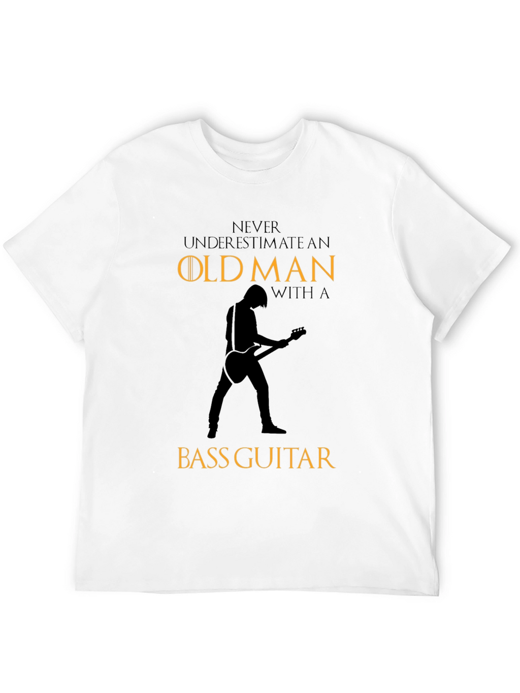 Old Man Bass Guitar Graphic T-Shirt