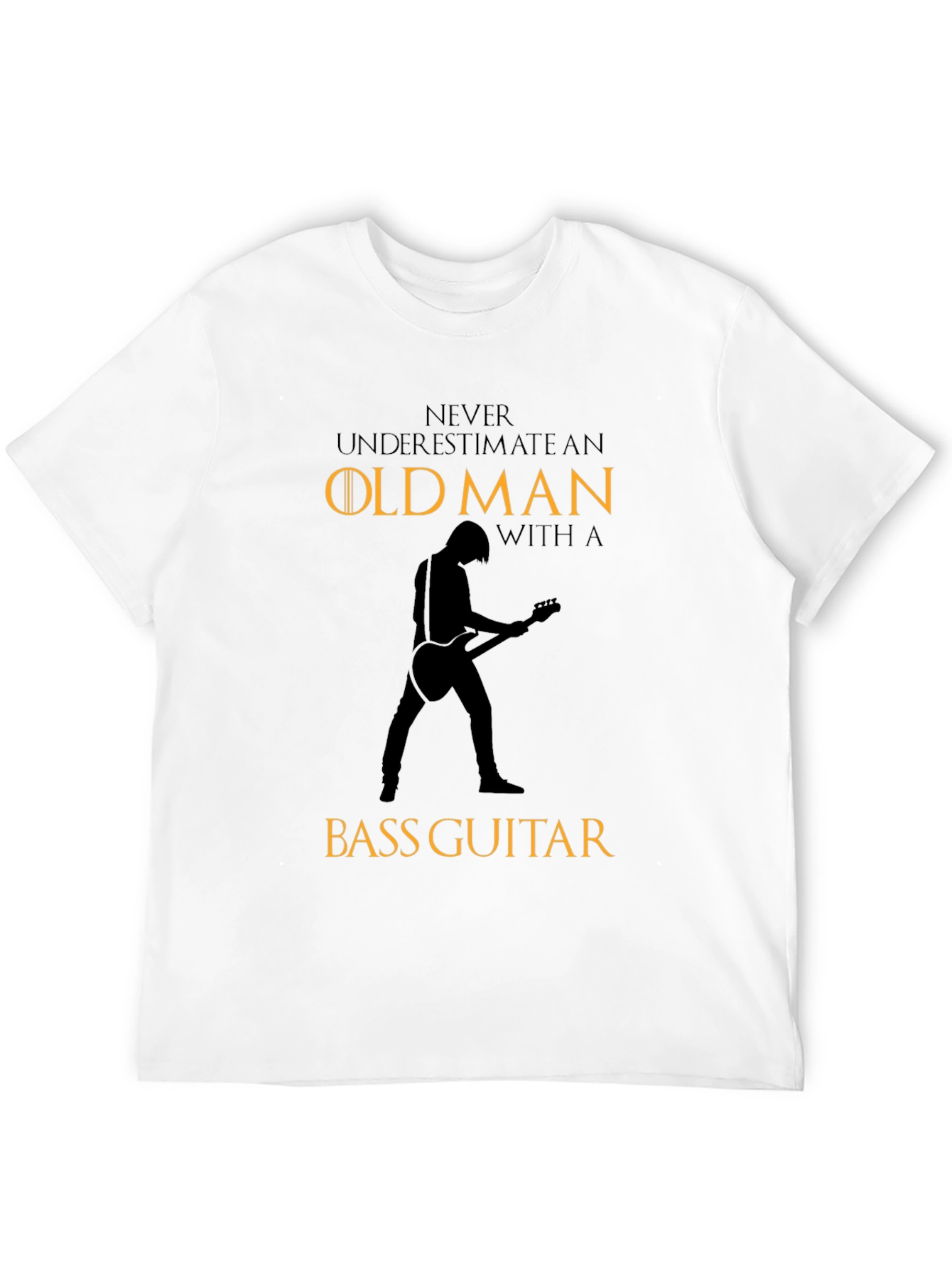 Old Man Bass Guitar Graphic T-Shirt