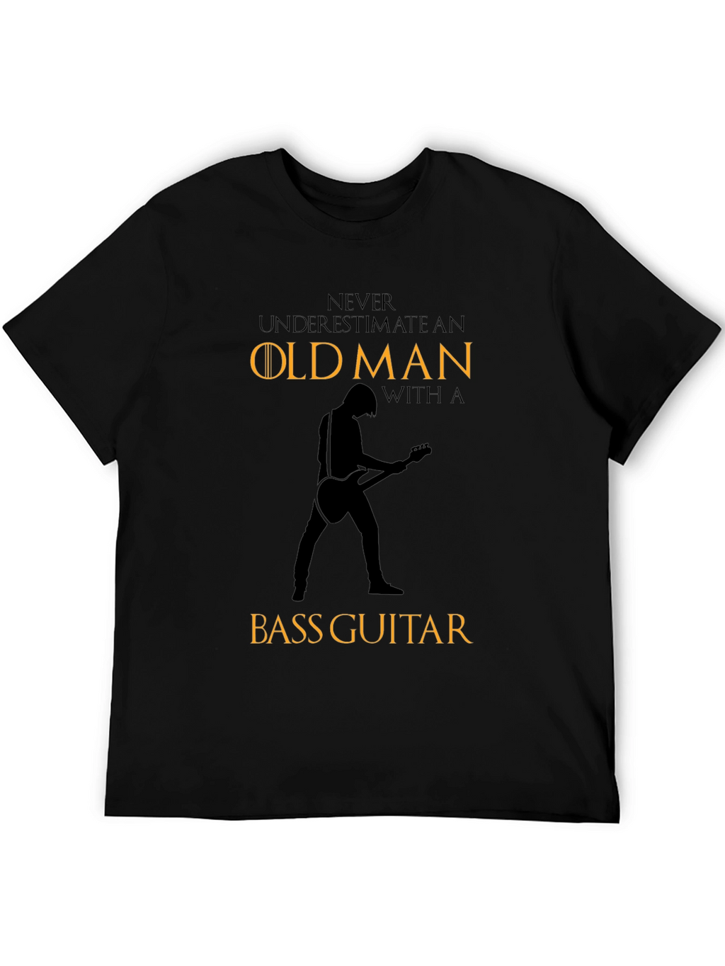 Old Man Bass Guitar Graphic T-Shirt