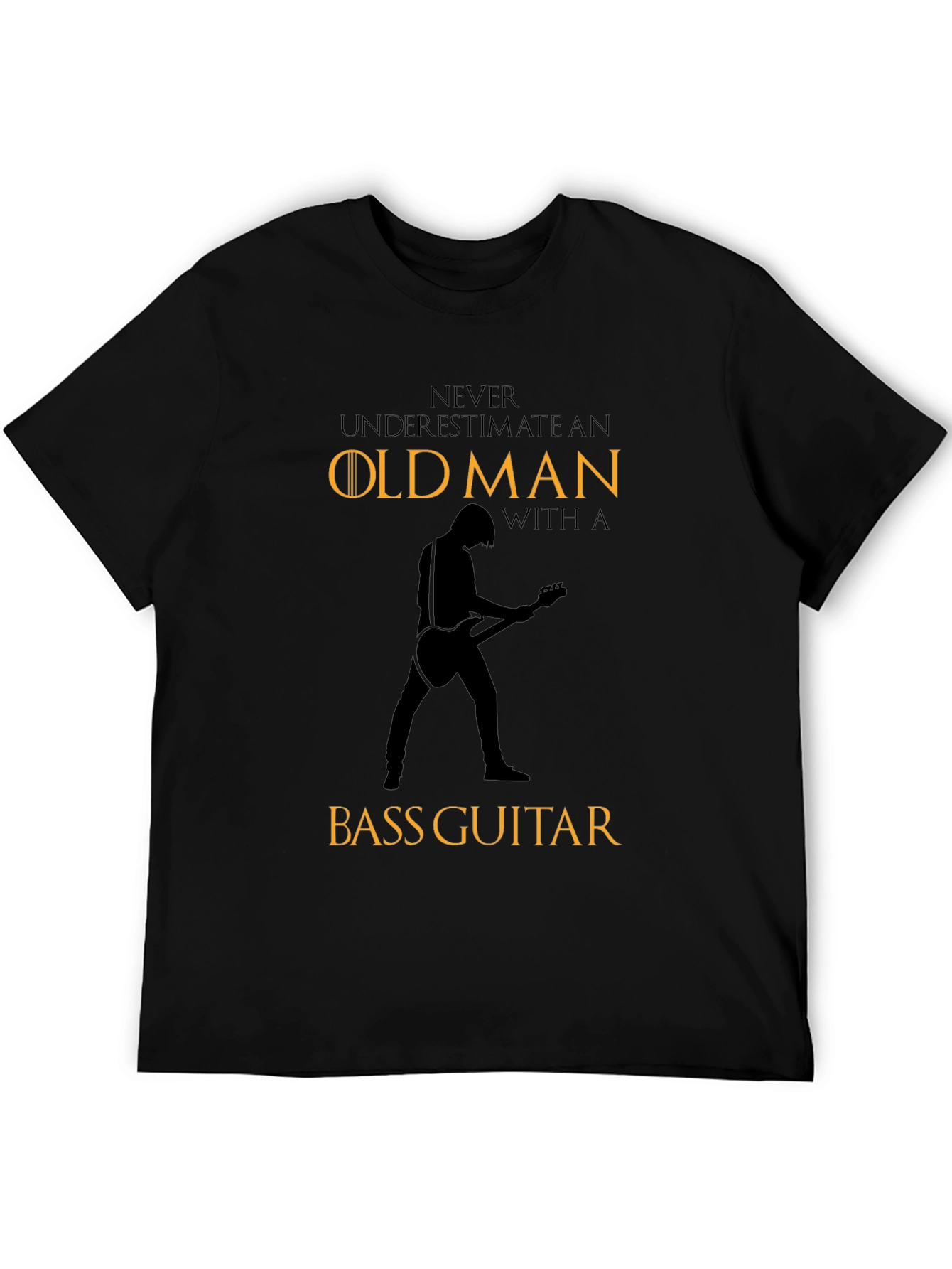 Old Man Bass Guitar Graphic T-Shirt