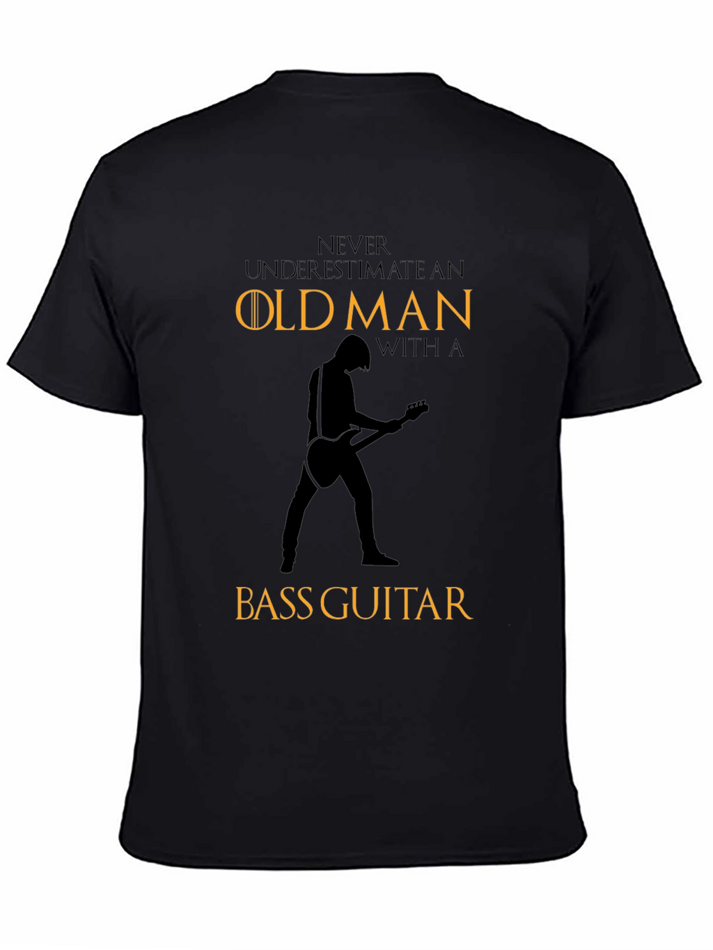 Old Man Bass Guitar Graphic T-Shirt