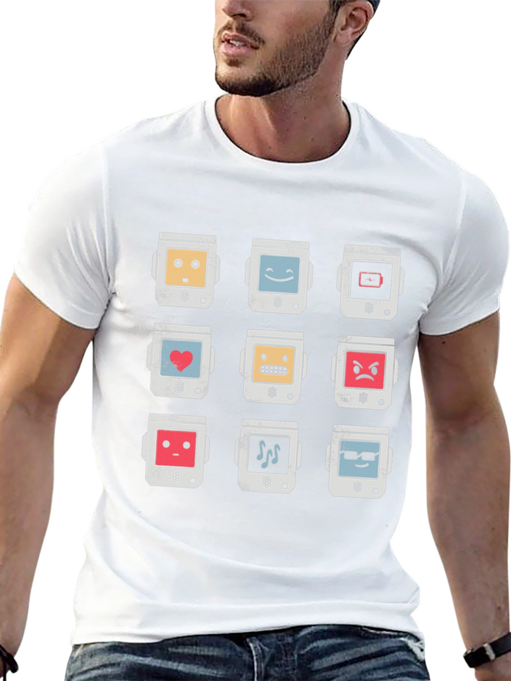 Retro Robot Emoji T-Shirt - Cool Graphic Tee