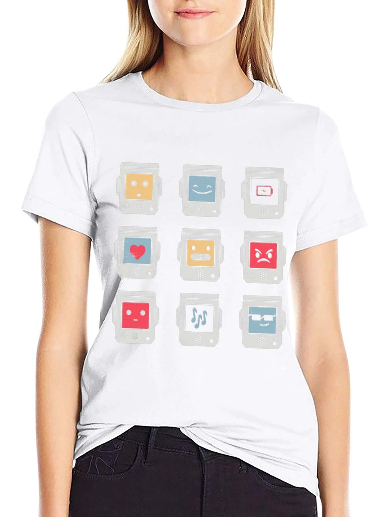 Retro Robot Emoji T-Shirt - Cool Graphic Tee