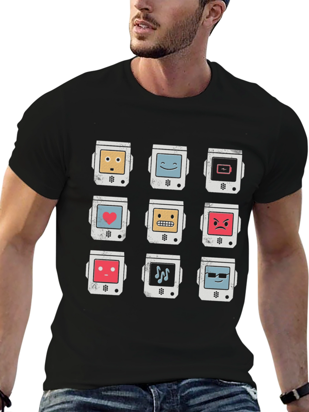 Retro Robot Emoji T-Shirt - Cool Graphic Tee