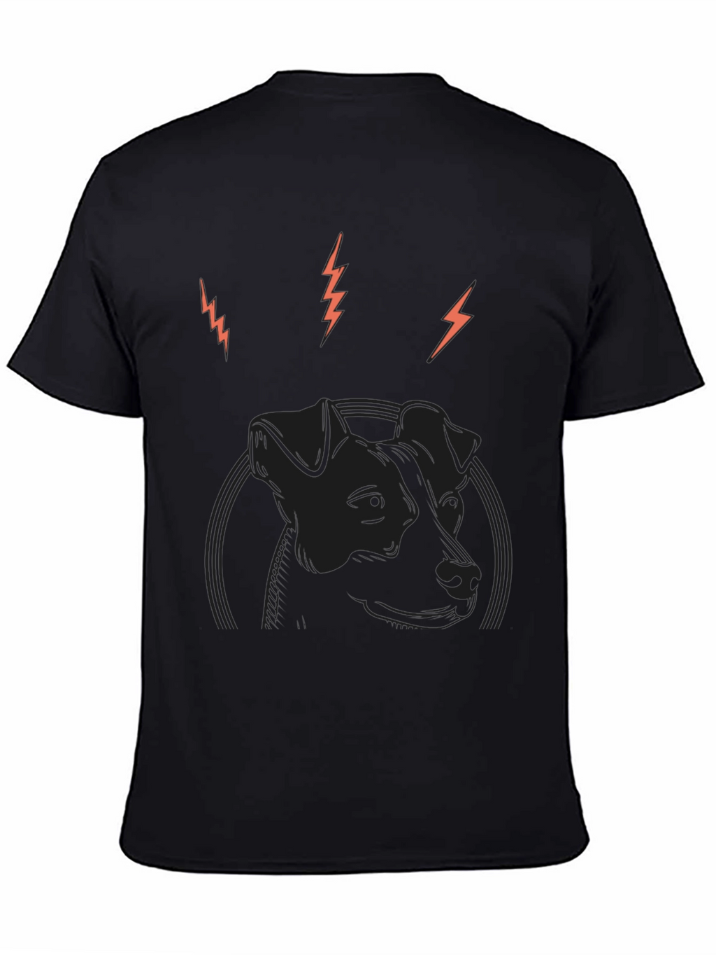 Dog Graphic Print Black T-Shirt