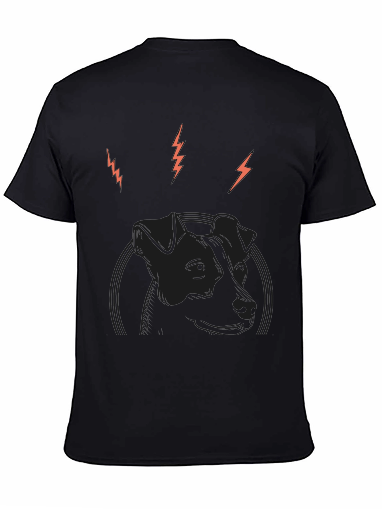Dog Graphic Print Black T-Shirt