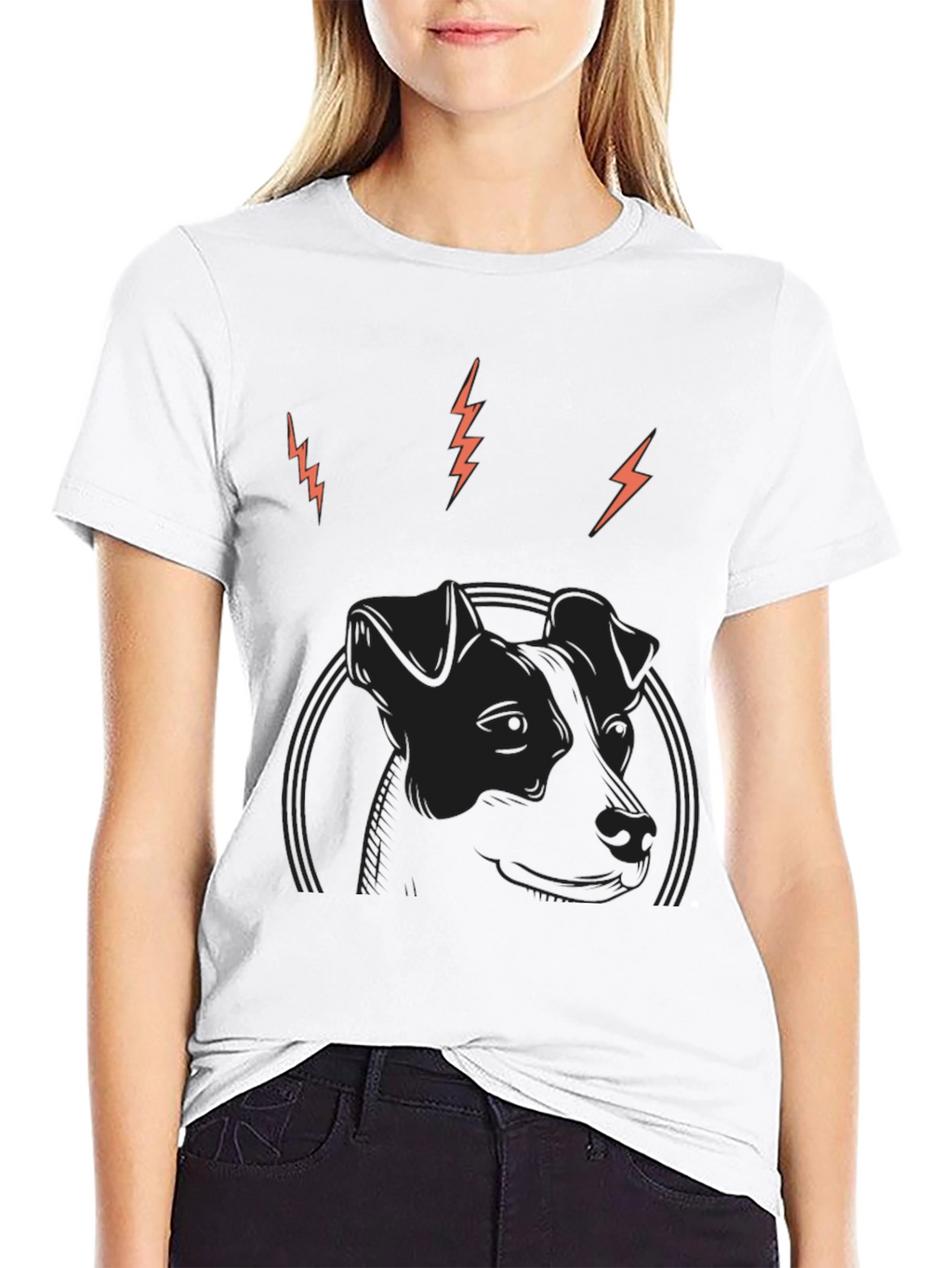 Dog Graphic Print Black T-Shirt