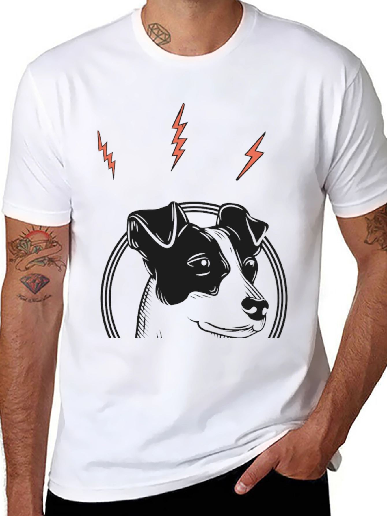 Dog Graphic Print Black T-Shirt