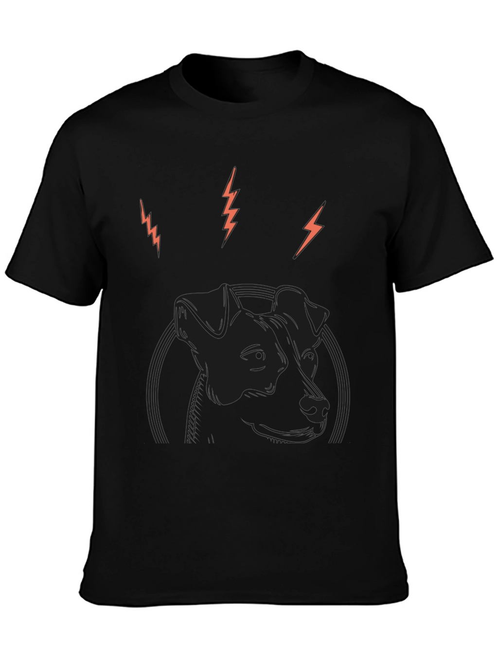 Dog Graphic Print Black T-Shirt