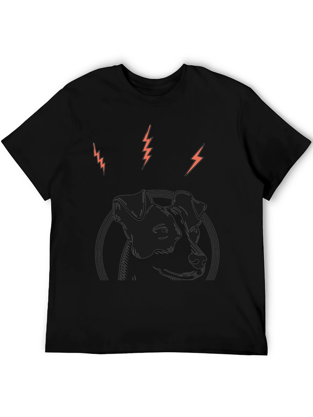 Dog Graphic Print Black T-Shirt