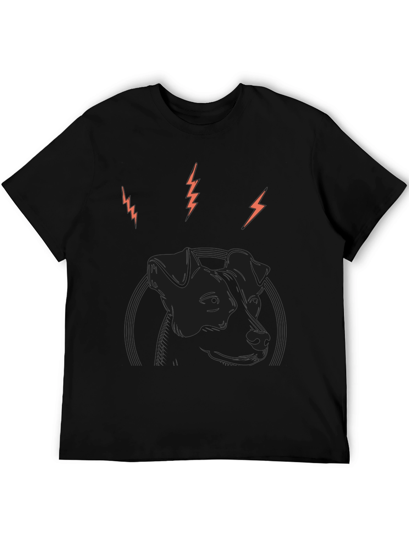 Dog Graphic Print Black T-Shirt