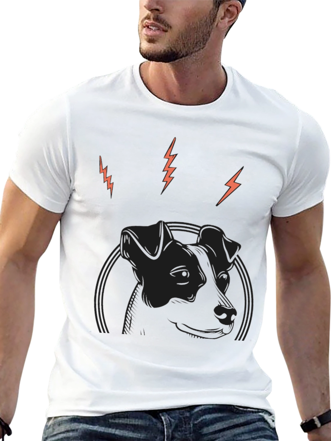 Dog Graphic Print Black T-Shirt