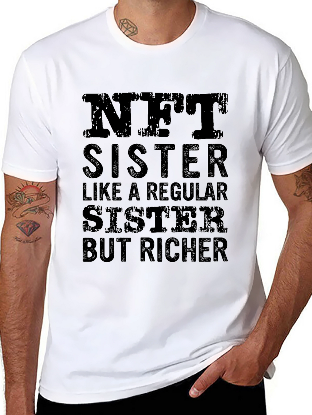 NFT Sister Black T-Shirt - Funny Crypto Gift