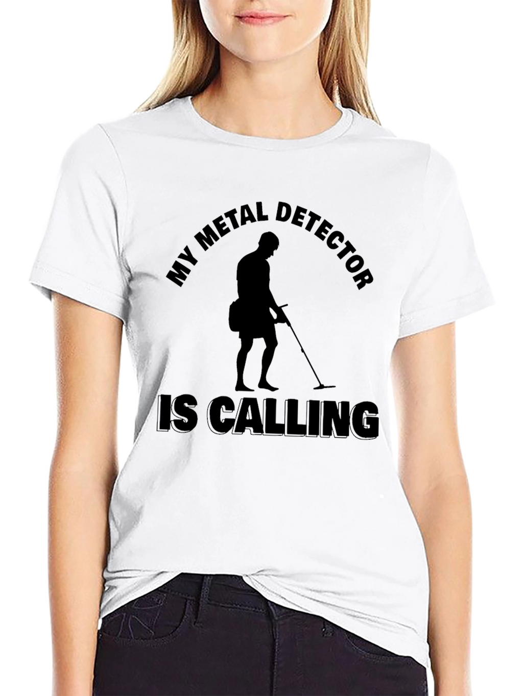 Metal Detector Calling Black T-Shirt