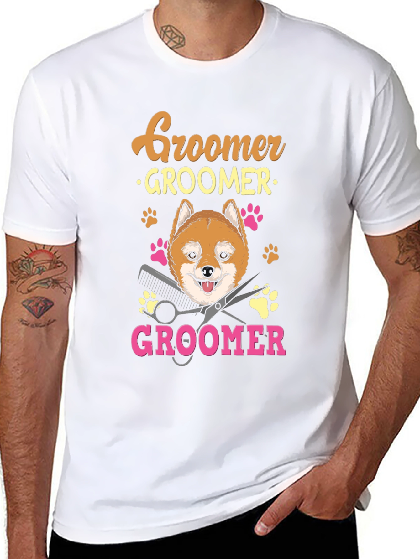 Dog Groomer T-Shirt - Shiba Inu Pet Lover Tee