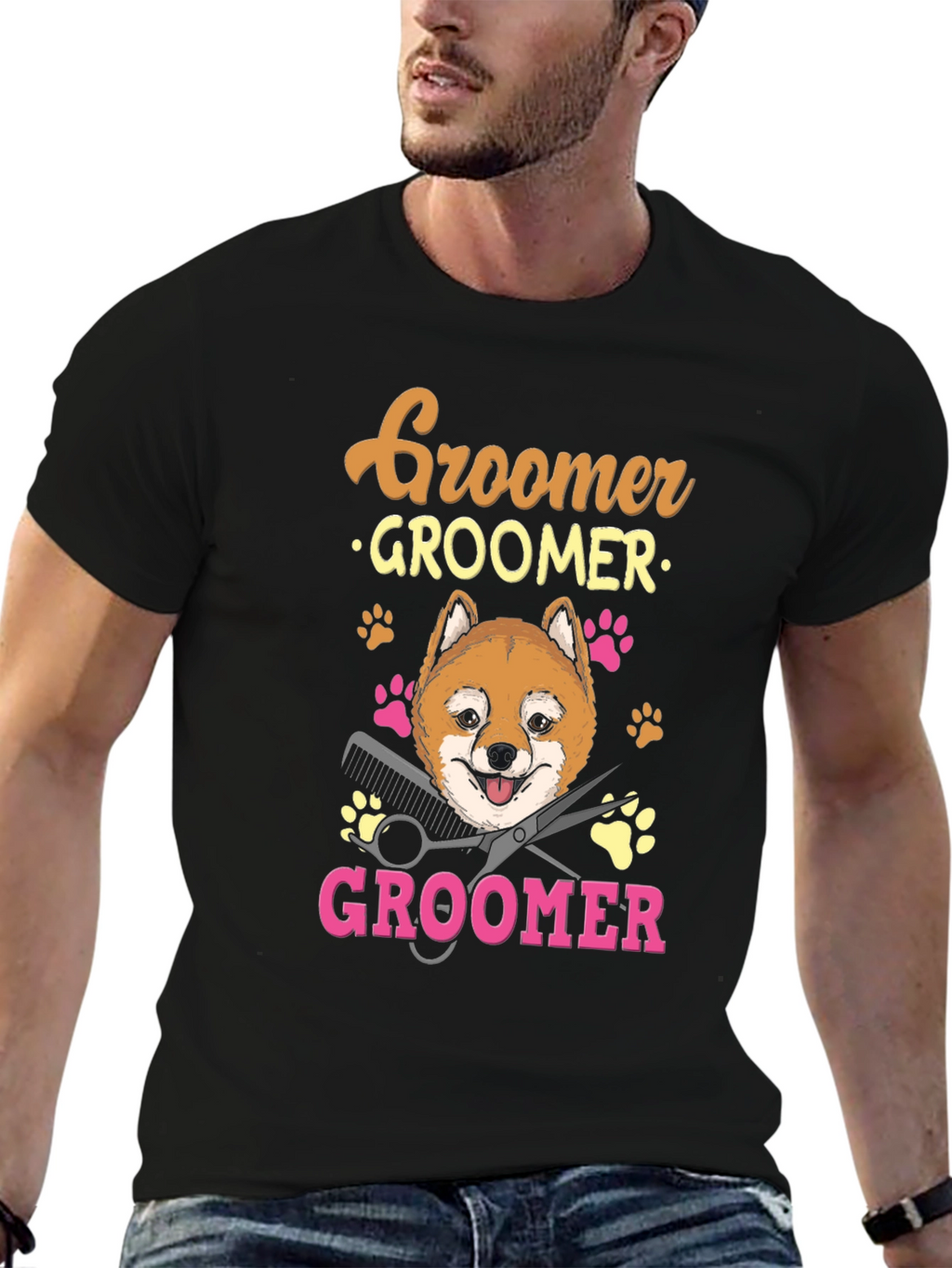 Dog Groomer T-Shirt - Shiba Inu Pet Lover Tee