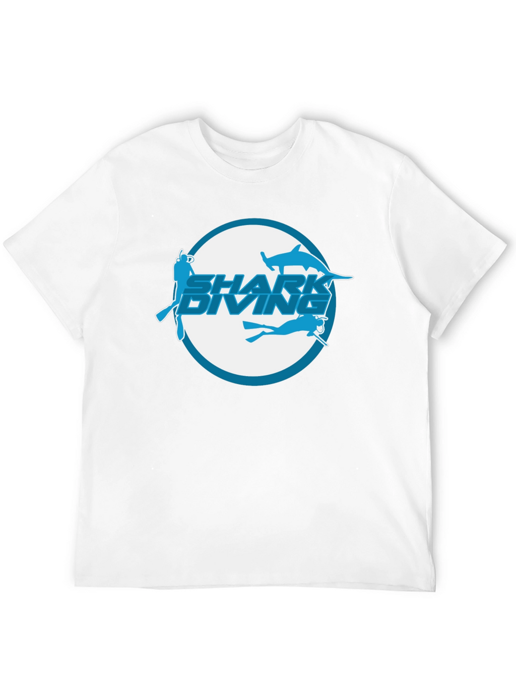 Shark Diving Black T-Shirt