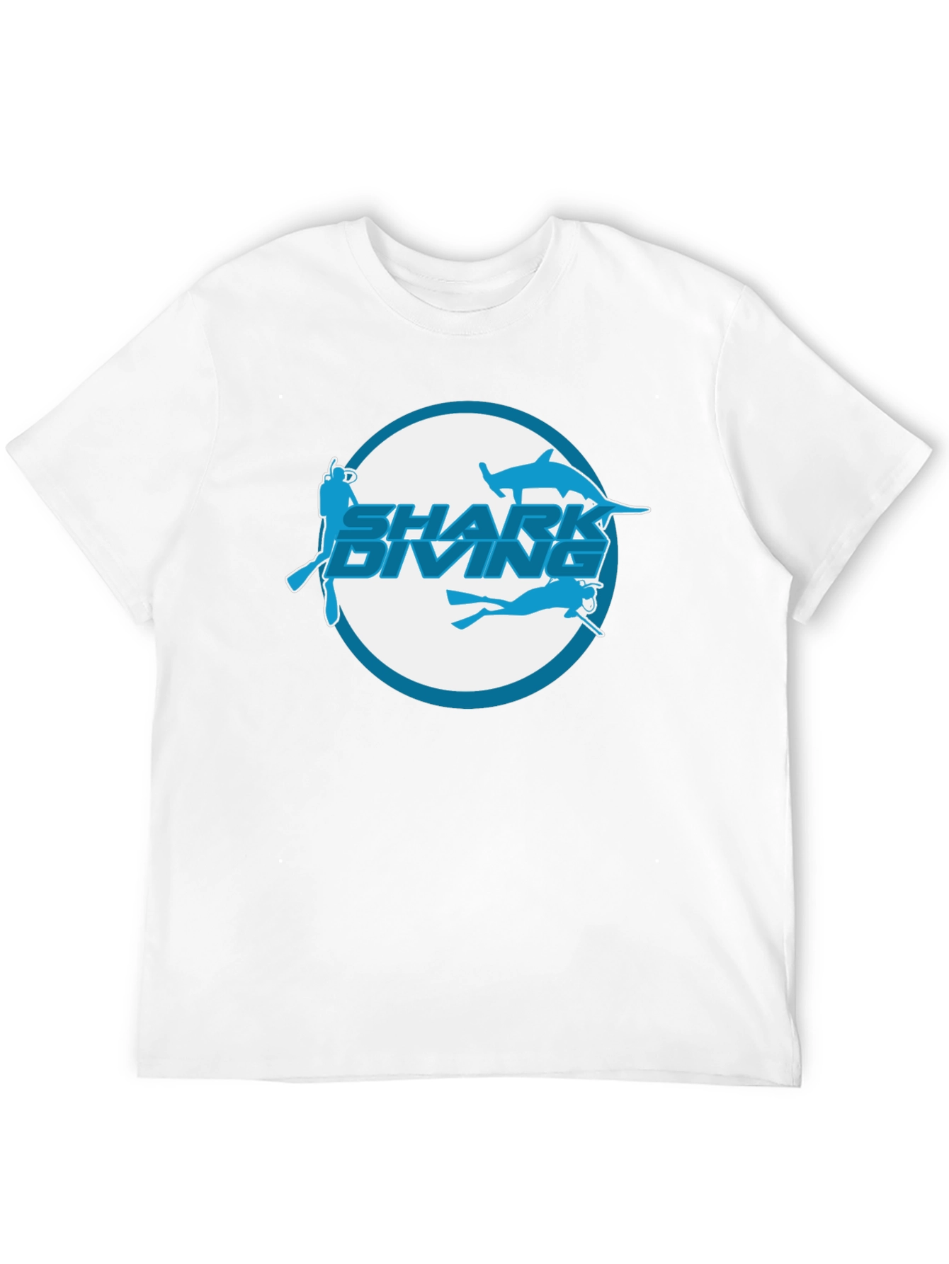 Shark Diving Black T-Shirt