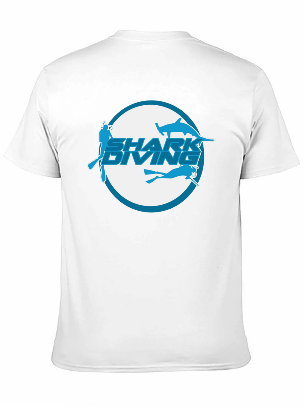 Shark Diving Black T-Shirt