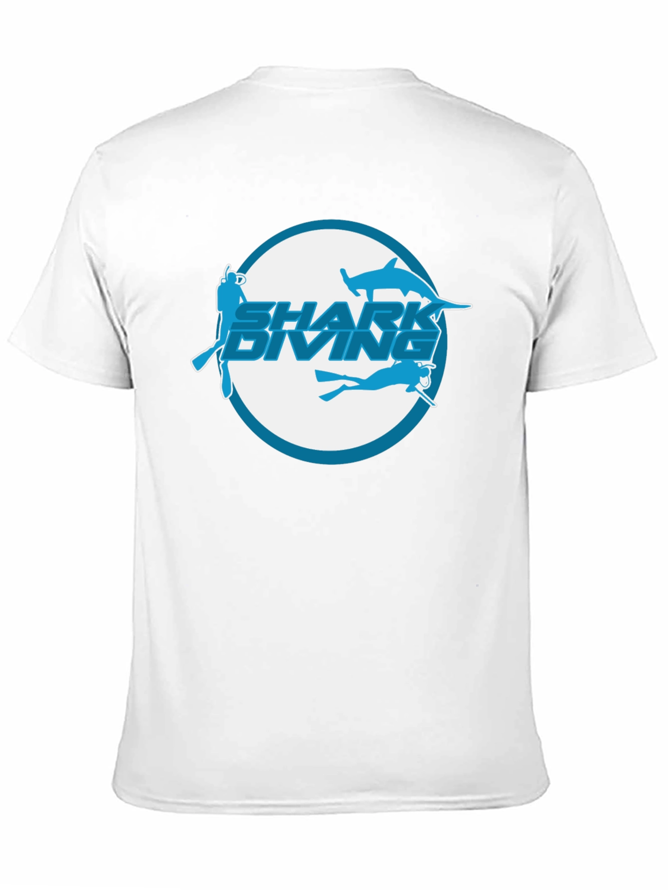 Shark Diving Black T-Shirt