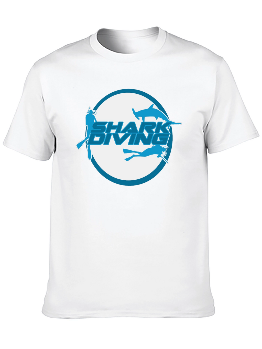 Shark Diving Black T-Shirt