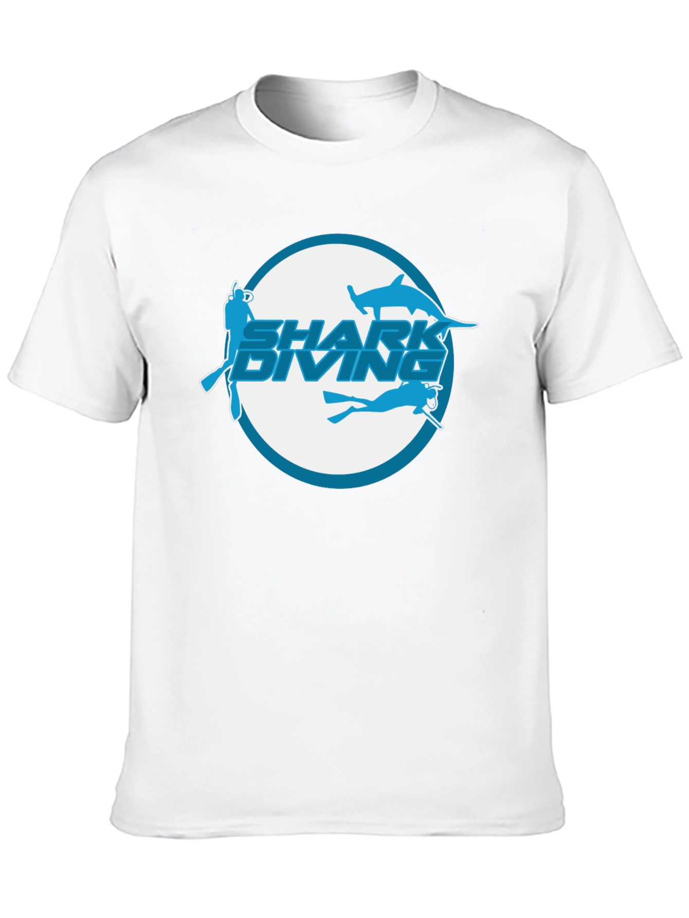 Shark Diving Black T-Shirt