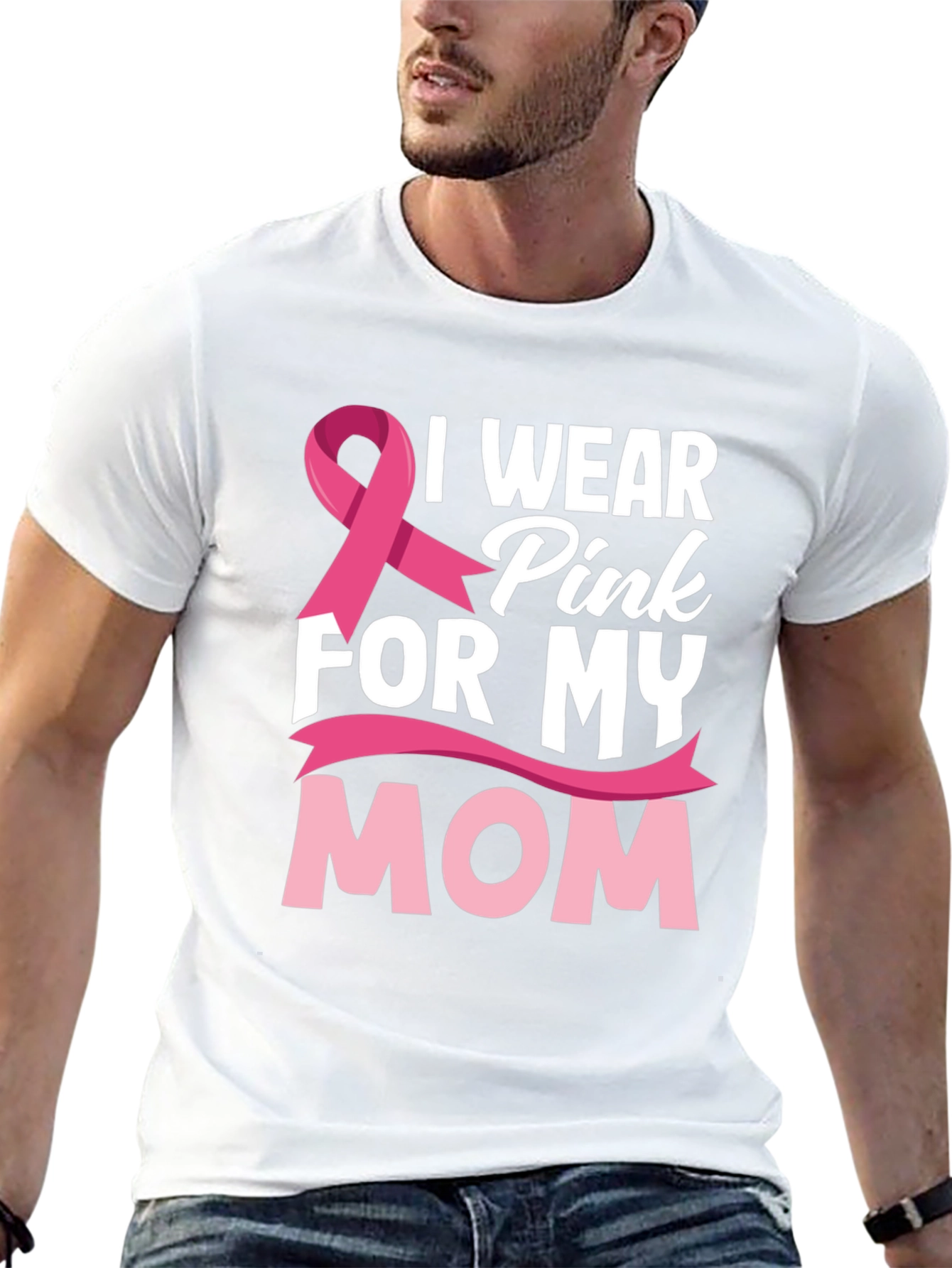 I Wear Pink For My Mom Breast Cancer Awareness T-Shirt