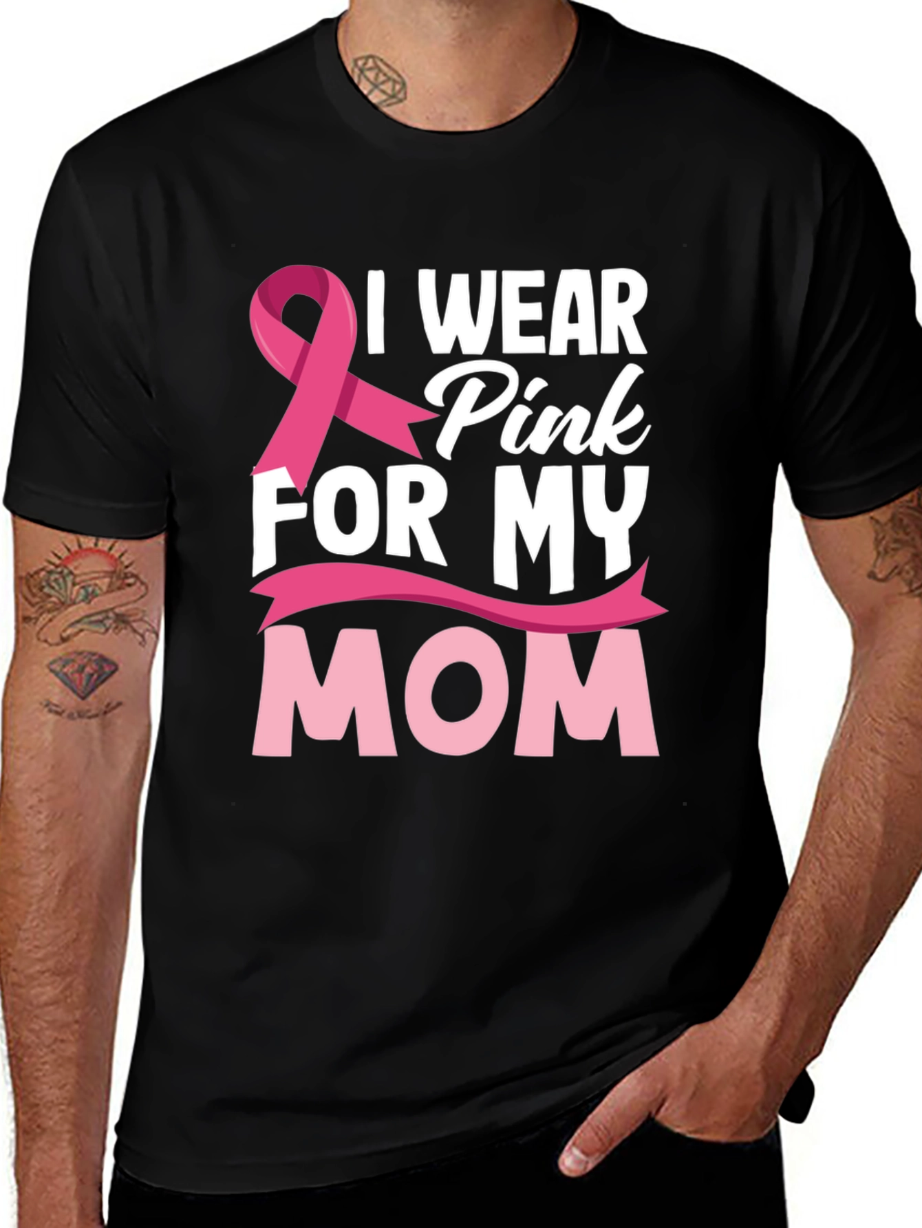 I Wear Pink For My Mom Breast Cancer Awareness T-Shirt