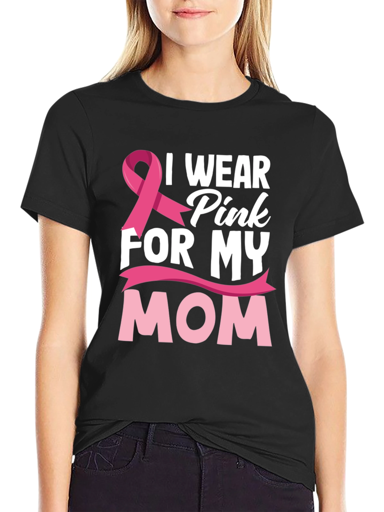 I Wear Pink For My Mom Breast Cancer Awareness T-Shirt