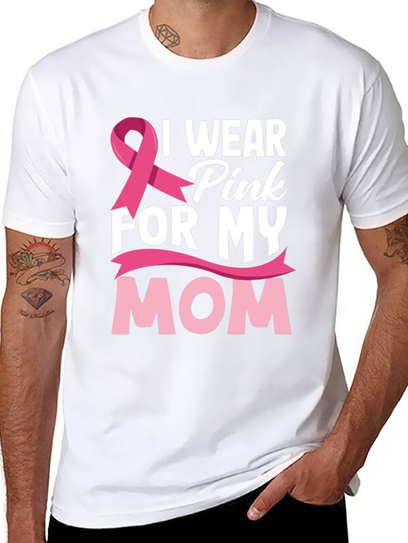 I Wear Pink For My Mom Breast Cancer Awareness T-Shirt