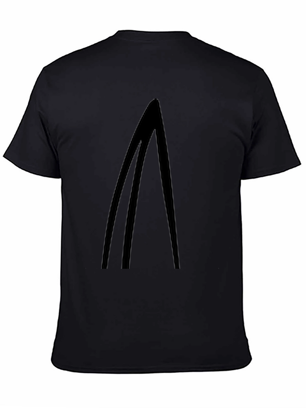 Minimalist Black T-Shirt with Geometric Design