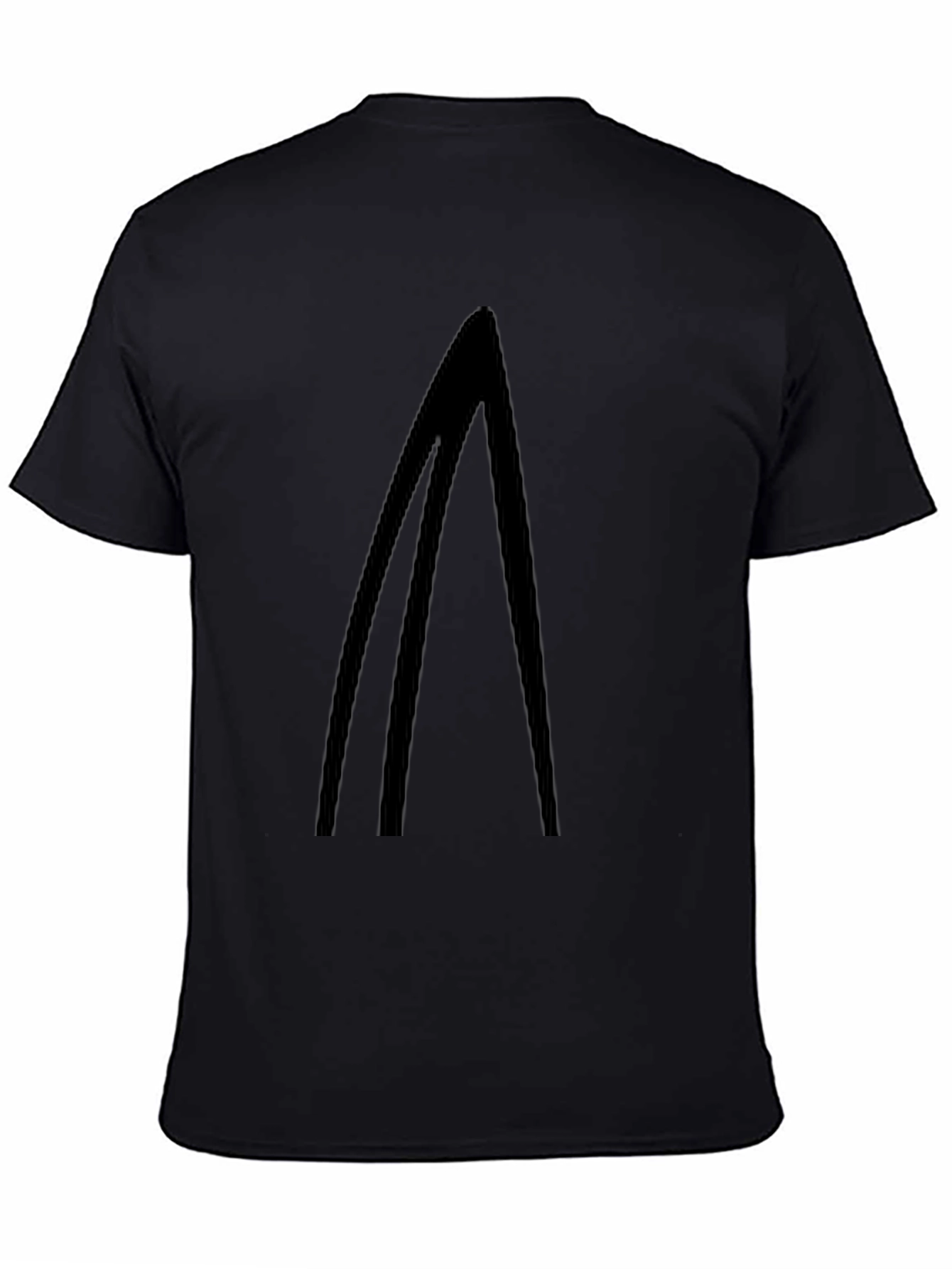 Minimalist Black T-Shirt with Geometric Design
