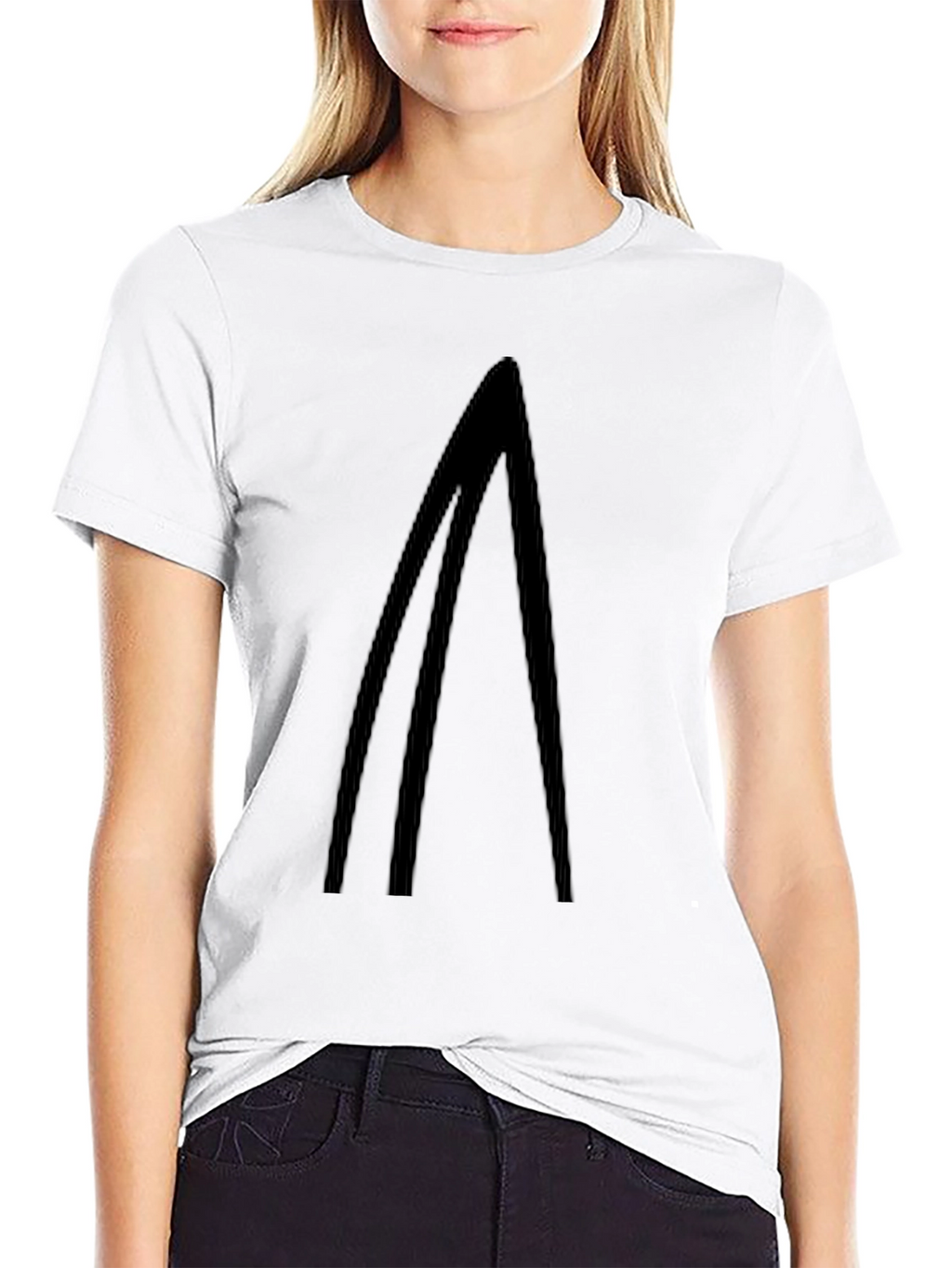 Minimalist Black T-Shirt with Geometric Design
