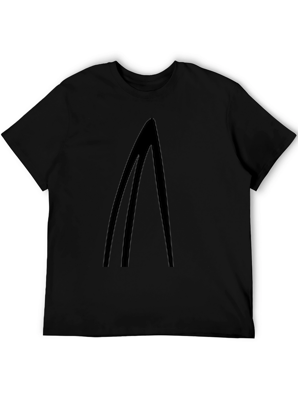 Minimalist Black T-Shirt with Geometric Design