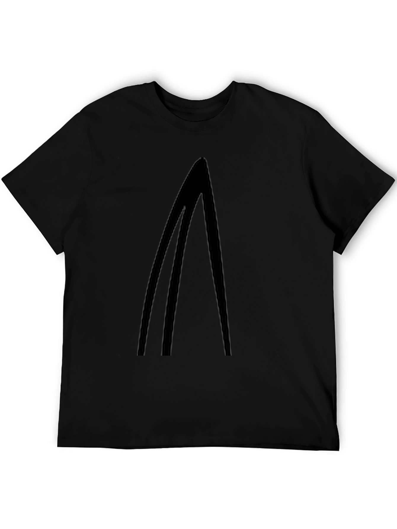 Minimalist Black T-Shirt with Geometric Design