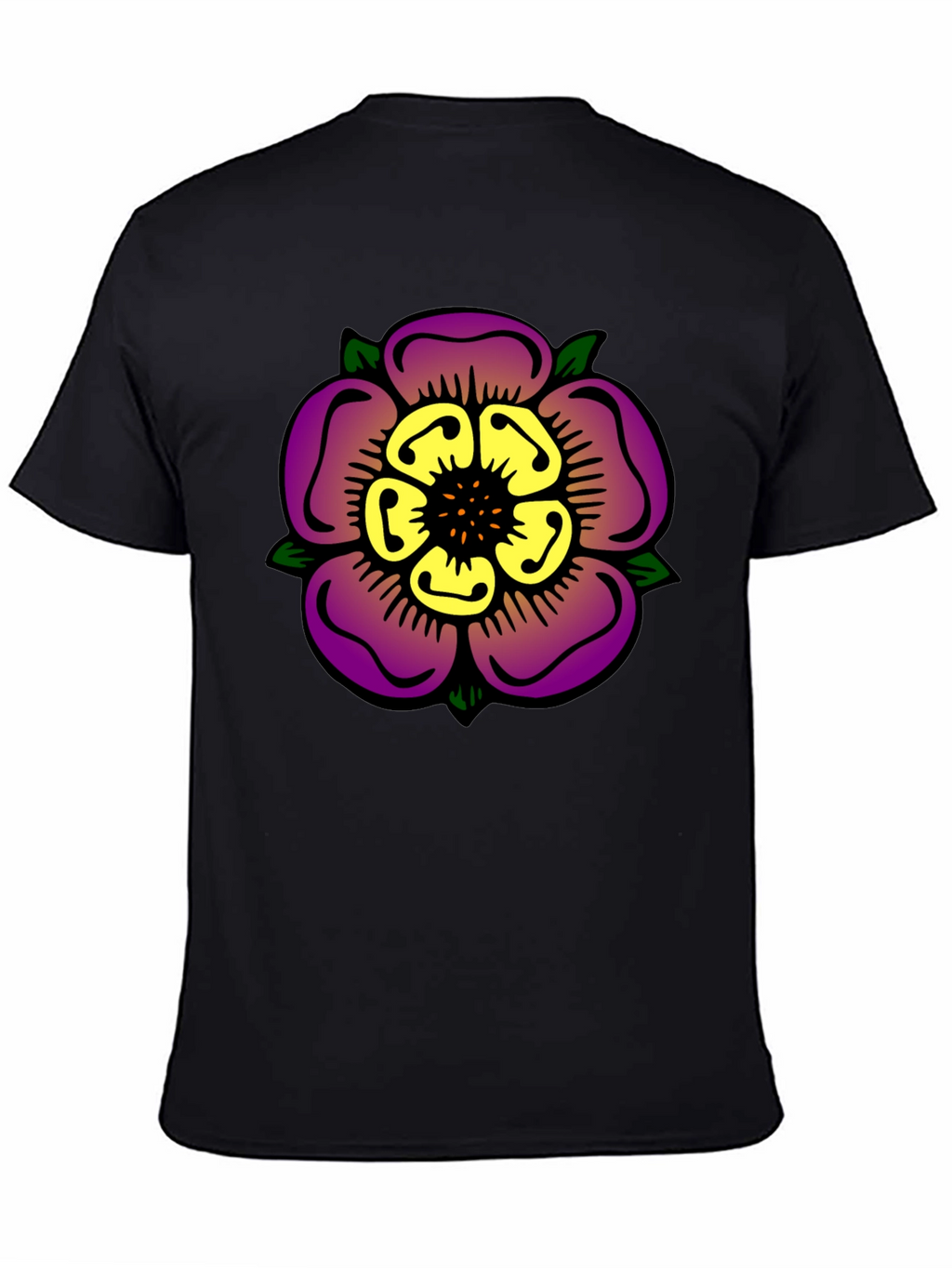 Floral Graphic Print Black T-Shirt