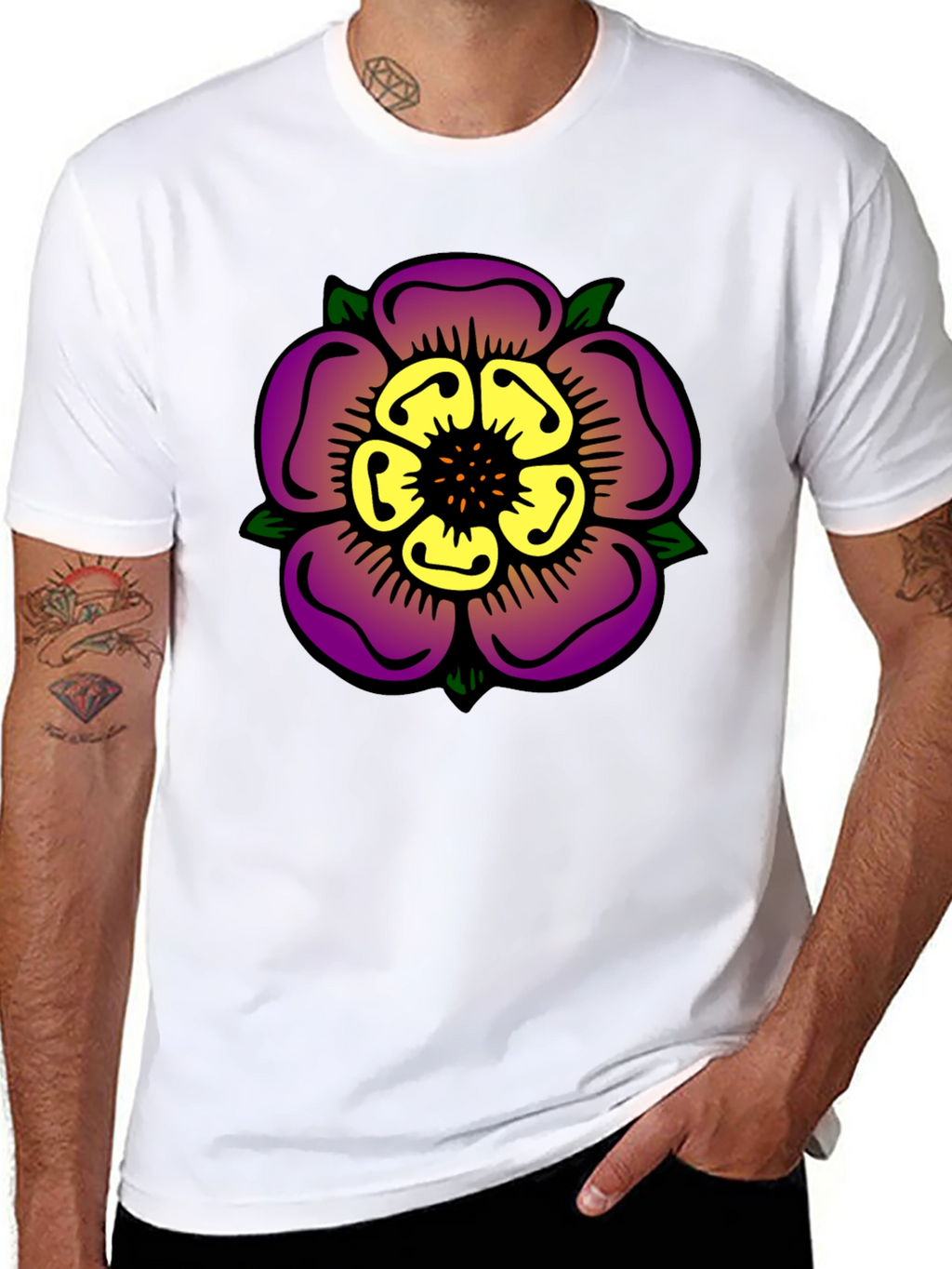 Floral Graphic Print Black T-Shirt