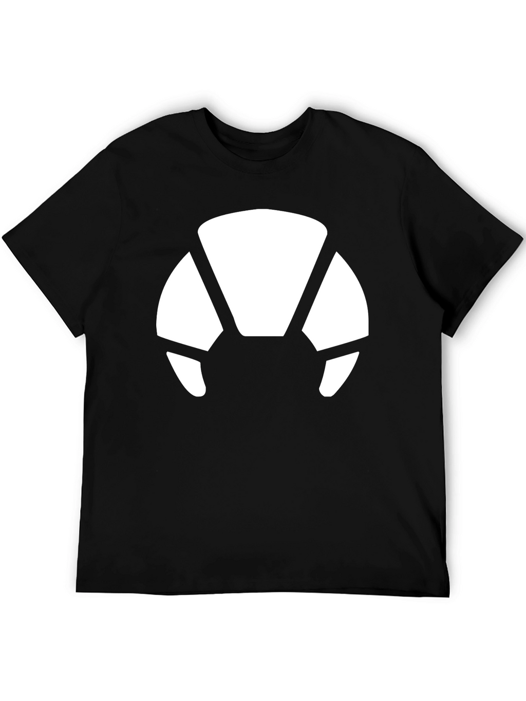Abstract White Print Black T-Shirt