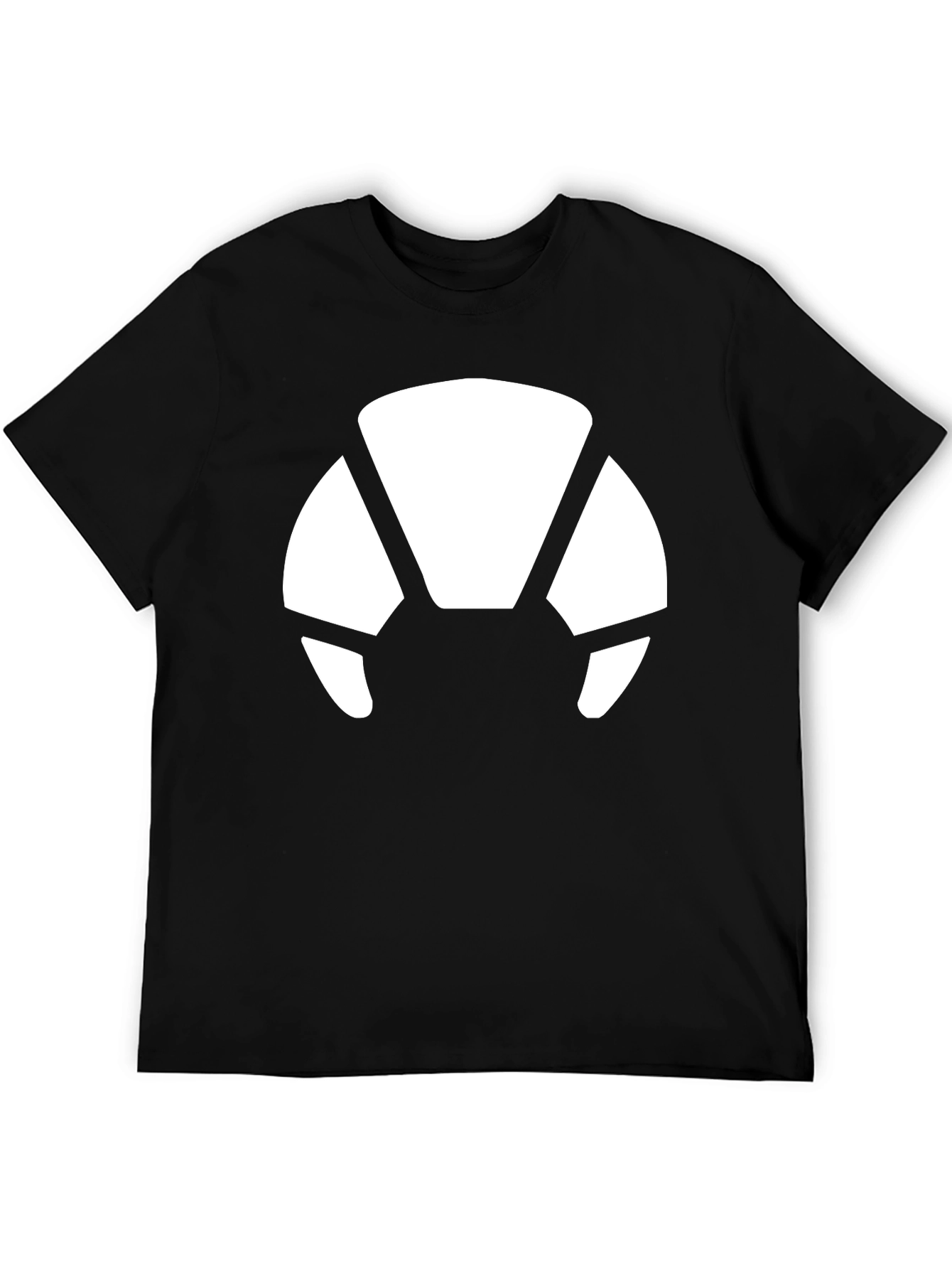 Abstract White Print Black T-Shirt
