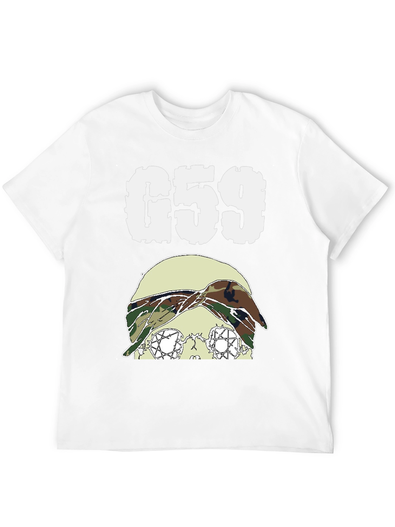 G59 Skull Camo Bandana Black T-Shirt