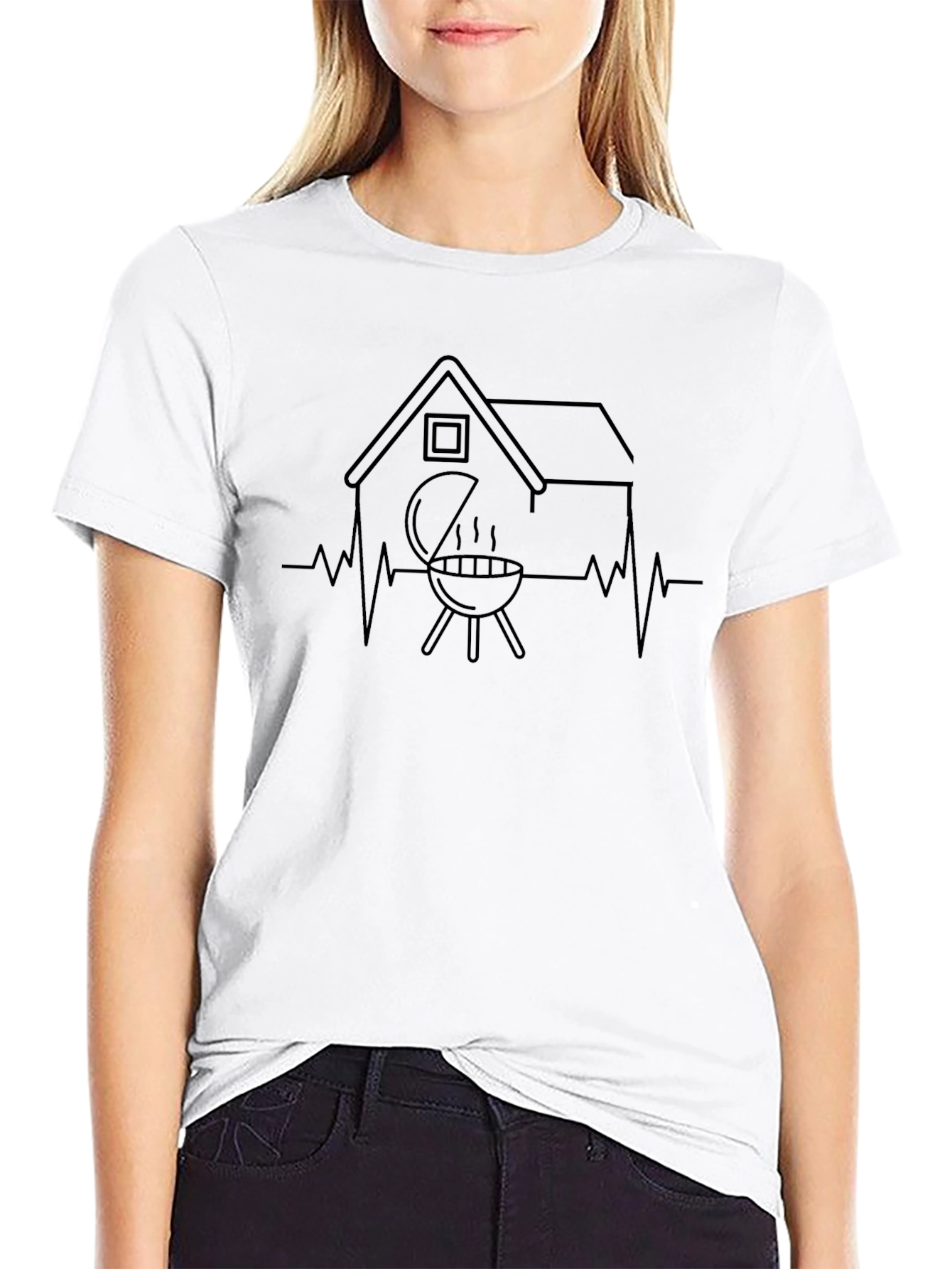 Grill Housebeat T-Shirt - BBQ Heartbeat Tee