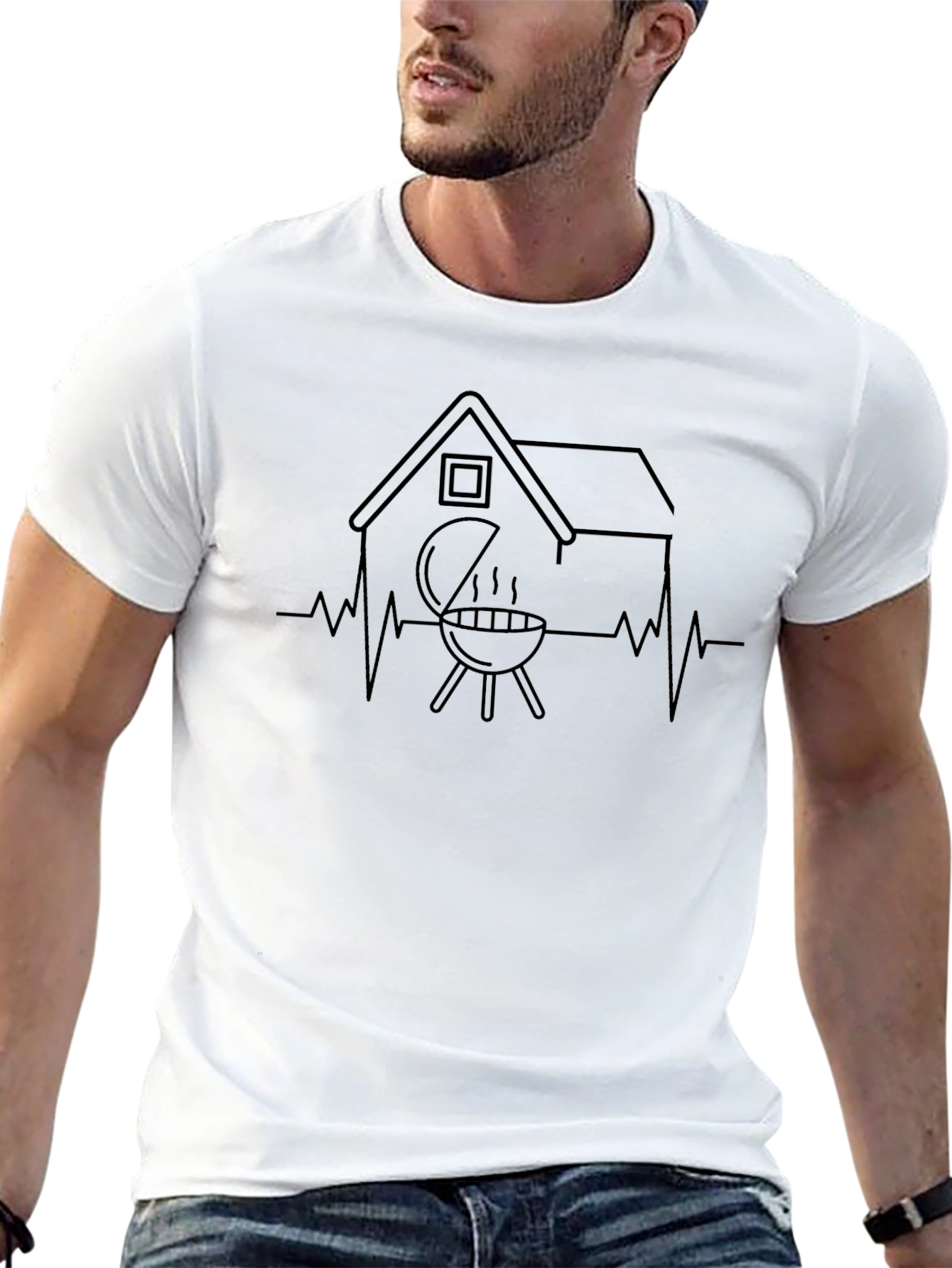 Grill Housebeat T-Shirt - BBQ Heartbeat Tee
